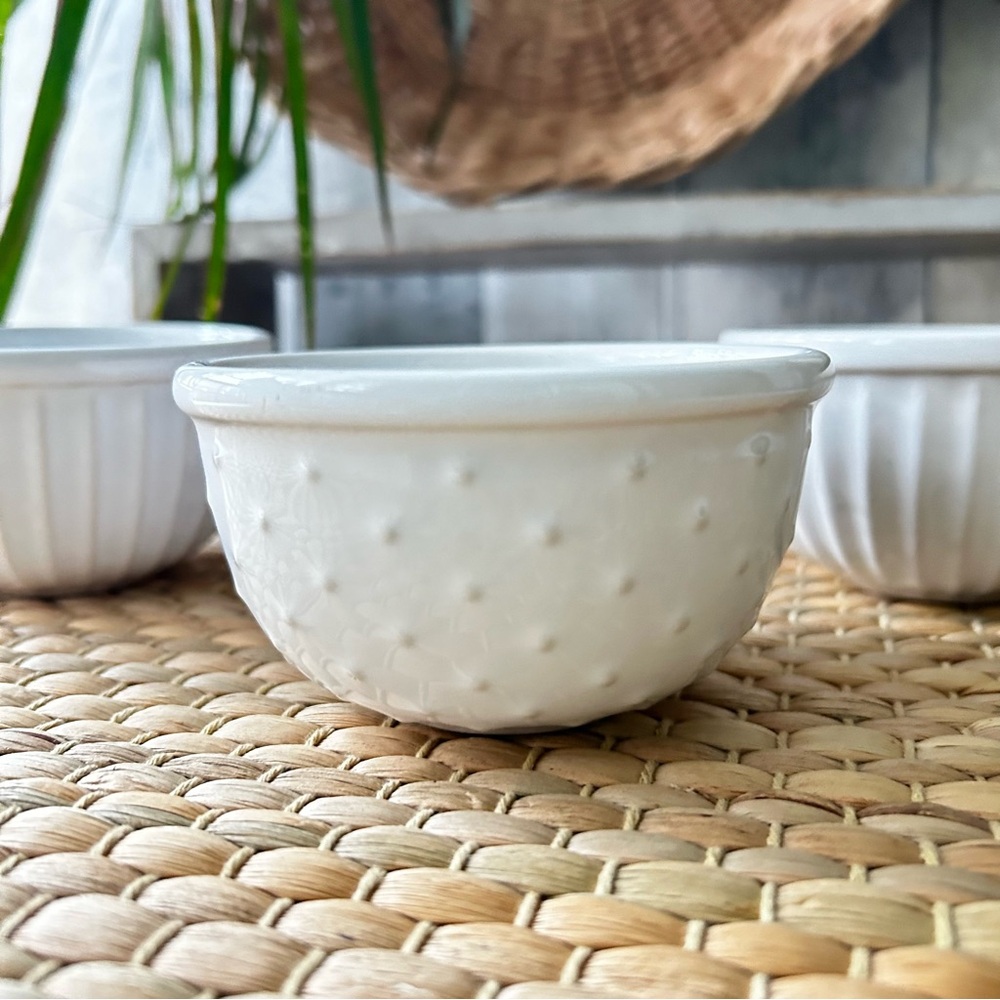 🌴Elegant & Rare Primagera Ceramic Bowl White Beans Dips Portugal - set of 3